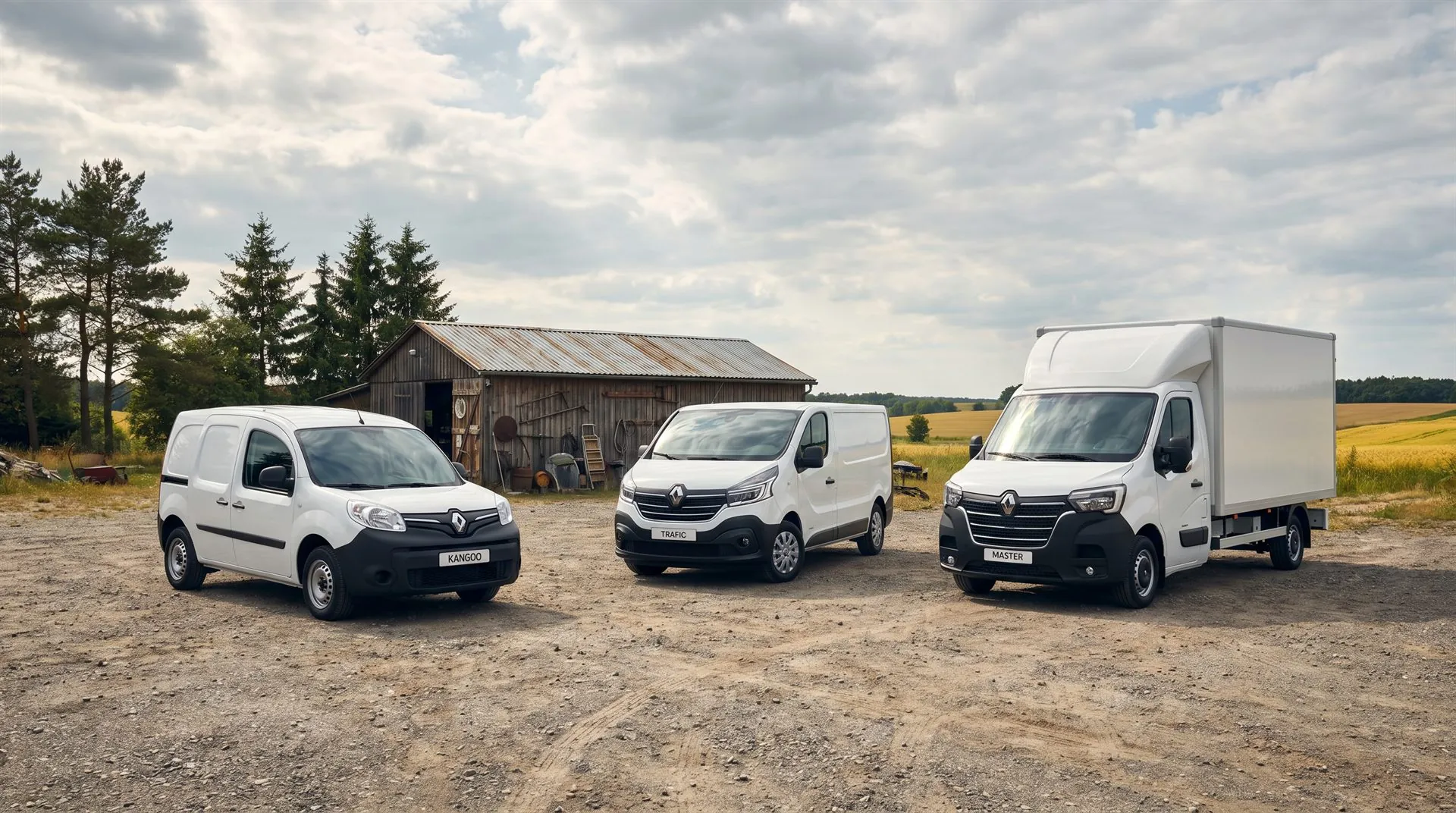 Renault Nutzfahrzeuge Kangoo und Trafic vor dem Autohaus Krüger
